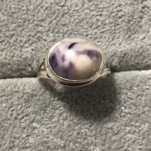 New Sterling Silver Purple Mexican Morado Violet Flame Opal Ring Size 6 Crystal - Picture 5 of 16